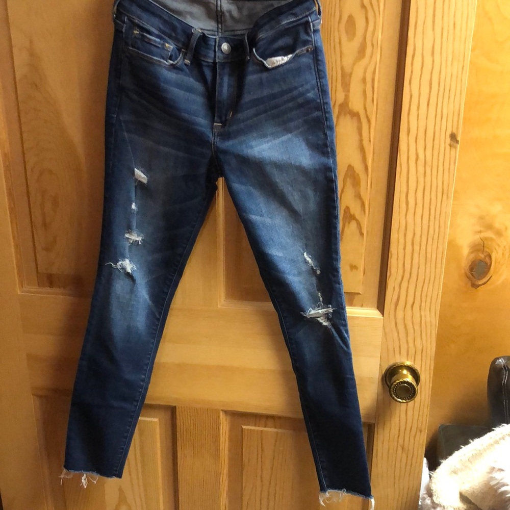 Abercrombie & Fitch Blue Skinny Jeans Distressed